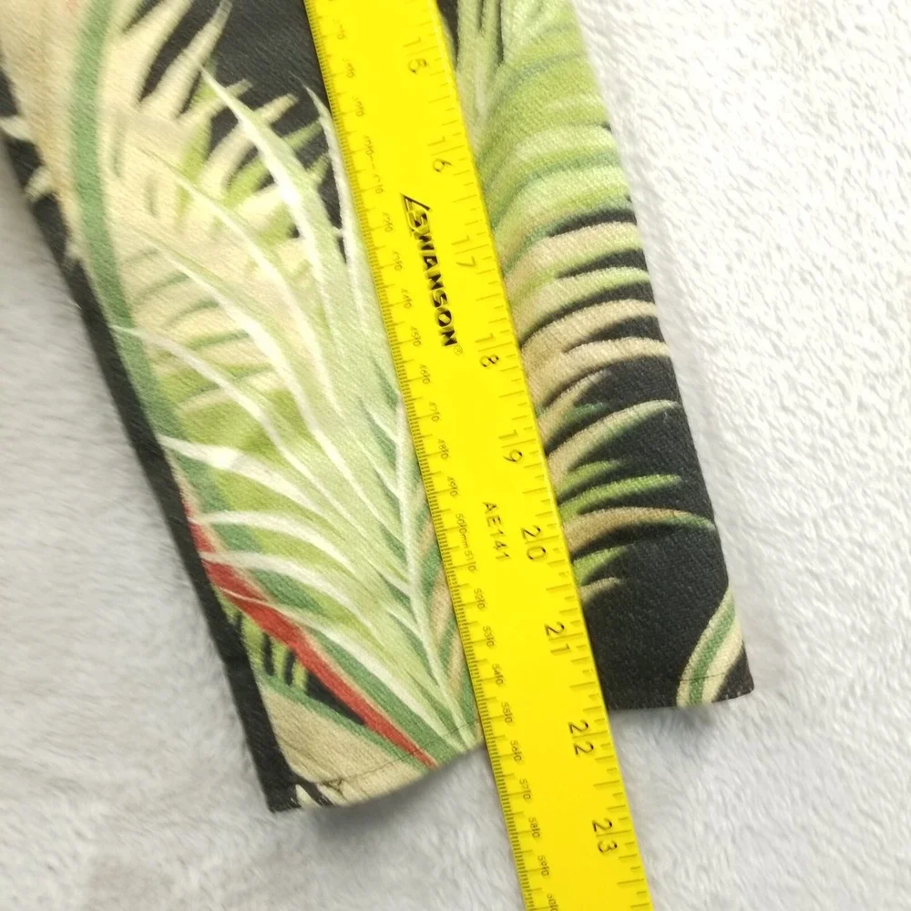 Vintage Painted Pony Jacket Women M Barkcloth Palm‎ Tree Full Zip Crop Tropical